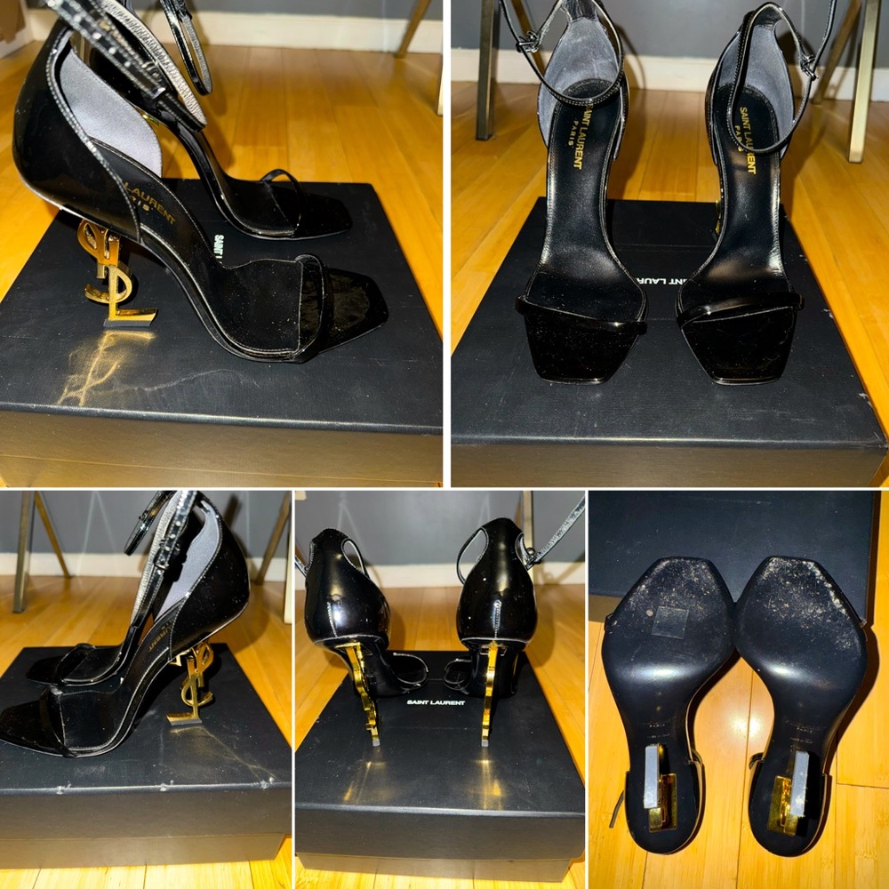 Saint Laurent Opyum 110 patent leather sandals